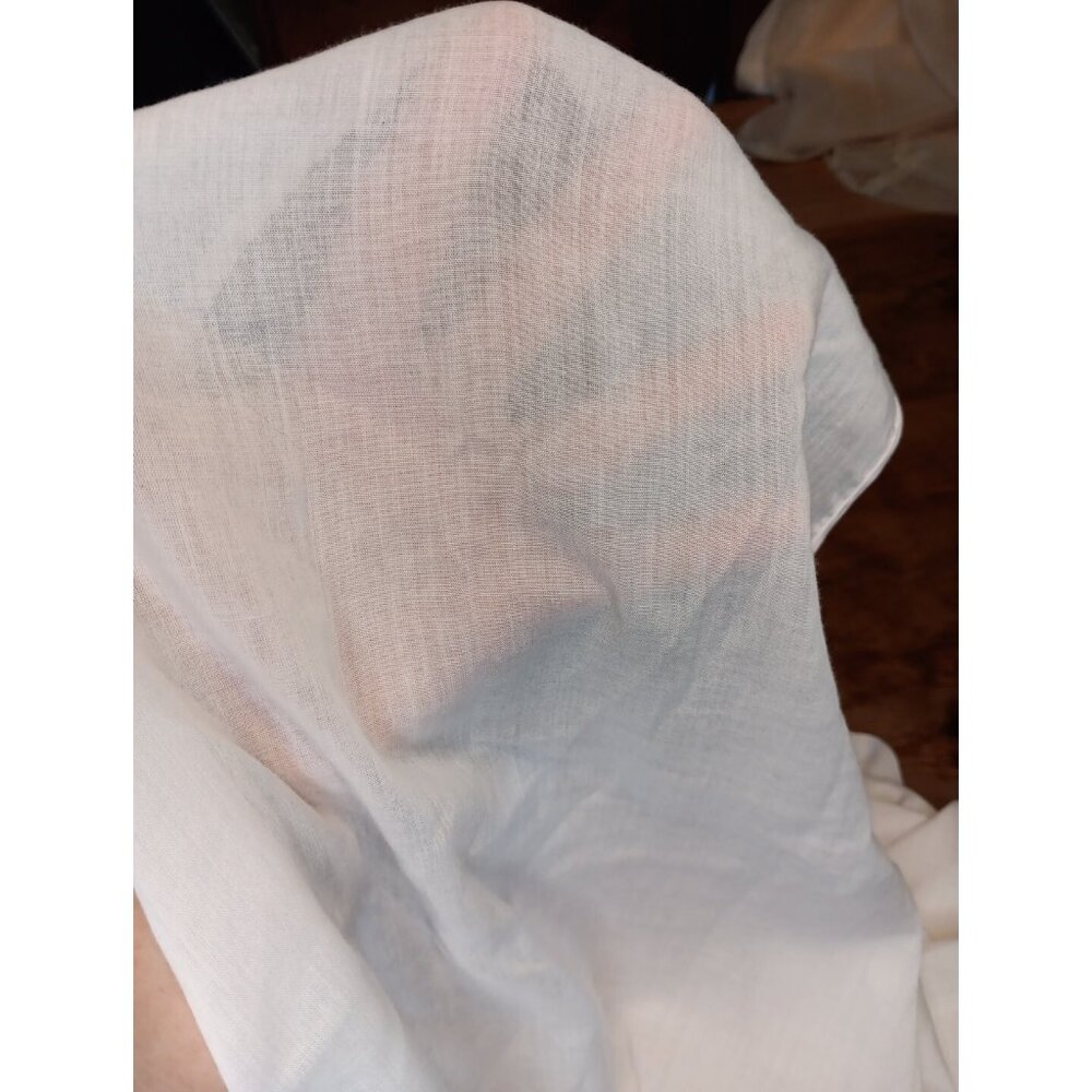 Vtg White Semi Sheer Cottagecore Prairie Slip Nightgown Womens L Sleeveless - Picture 6 of 7